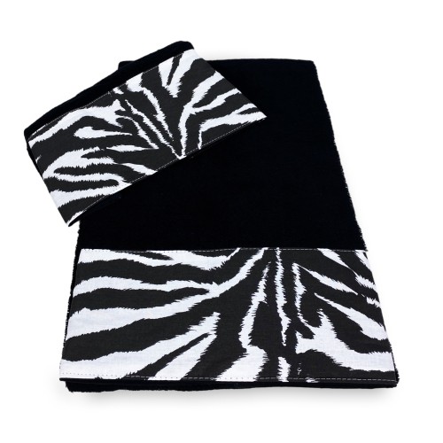 TOWEL SET 1+1 FACE & Guest ZEBRA white BLACK