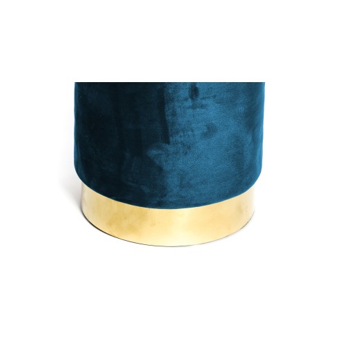 POUF Poggiapiedi Cilindro VELVET in Velluto Unito Blu
