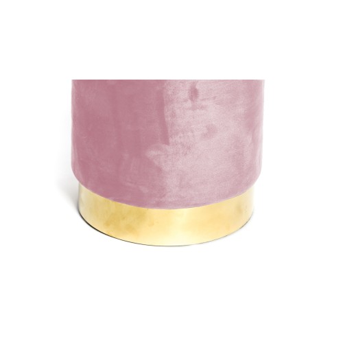POUF Poggiapiedi Cilindro VELVET in Velluto Unito Rosa