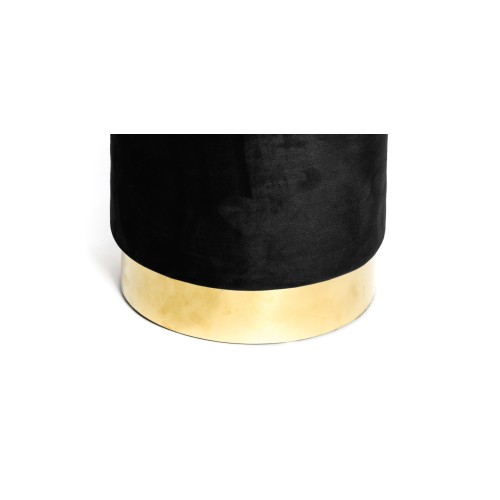VELVET Reposapiés cilíndrico en terciopelo liso negro