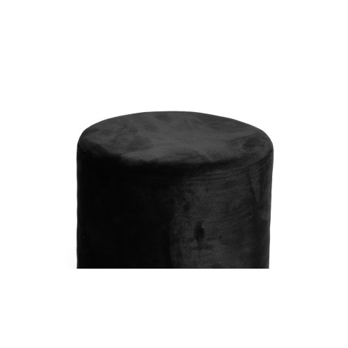 POUF CYLINDRE REPOSE-PIEDS VELOURS VELOURS NOIR