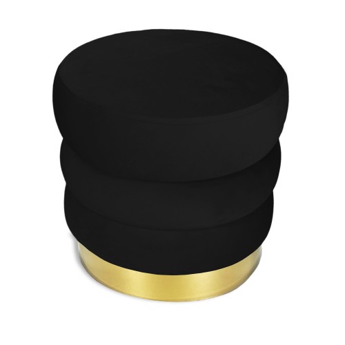 VELVET gesteppter Fußhocker aus massivem Samt POUF