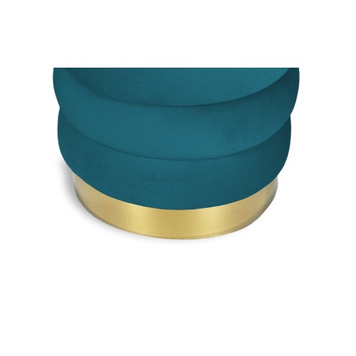 POUF CYLINDRE REPOSE-PIEDS VELOURS VELOURS Matelassé en velours uni pétrole