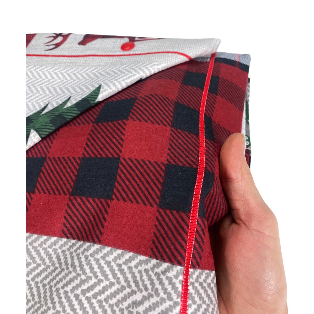 SET Winter Sheet Fleece in TYROL Anti-Pilling FLANELL abstrakt aus reiner Baumwolle