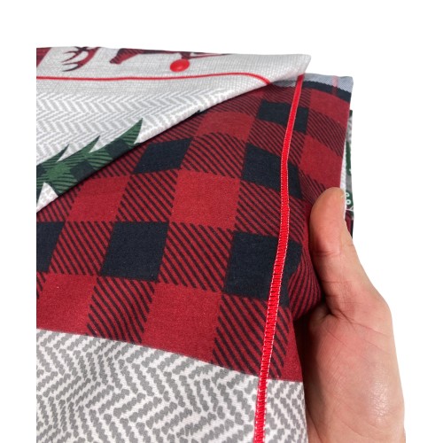 SET Winter sheet fleece in TYROL anti-pilling FLANNEL abstract in pure cotton