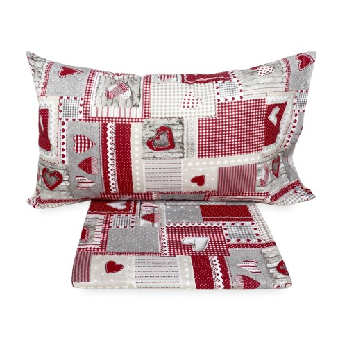 Funda nórdica tirolina HEARTS DIS. APRICA Burdeos MONTAÑA