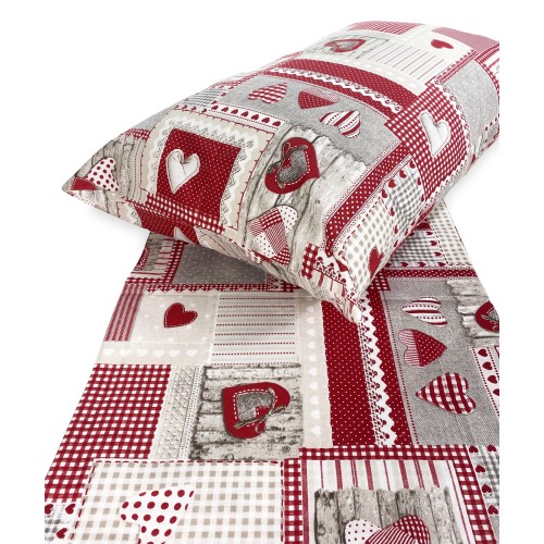 Housse de couette tyrolienne CUORI DIS. APRICA MONTAGNE Bordeaux