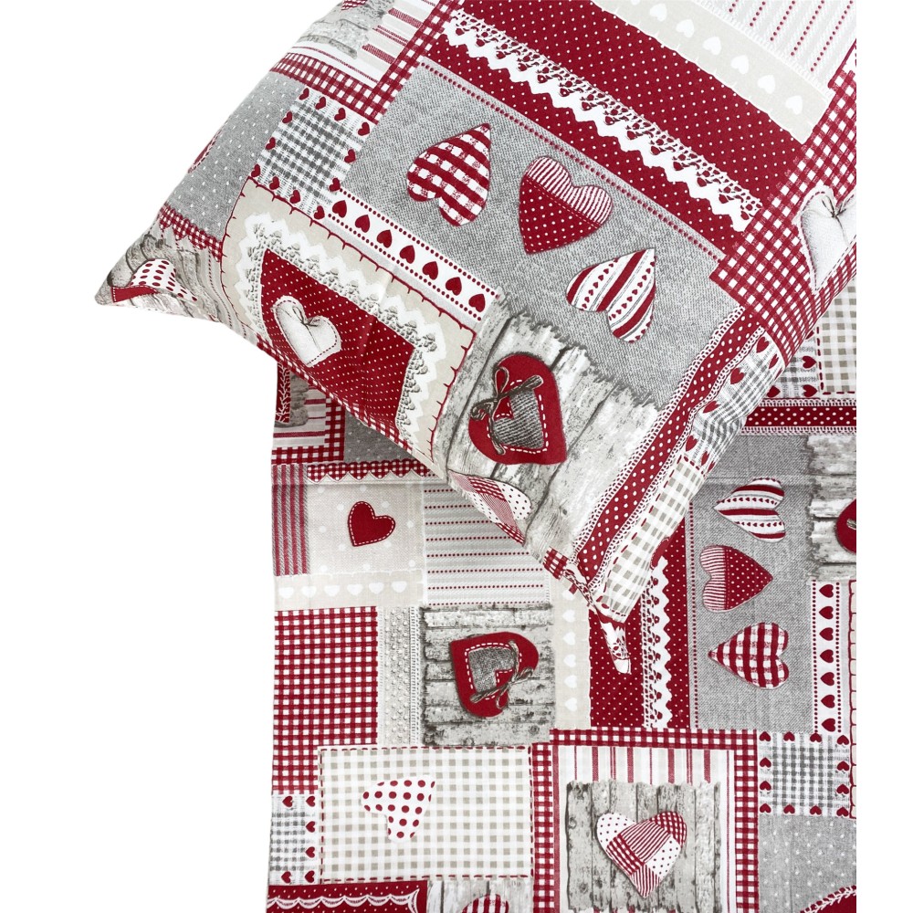 Funda nórdica tirolina HEARTS DIS. APRICA Burdeos MONTAÑA