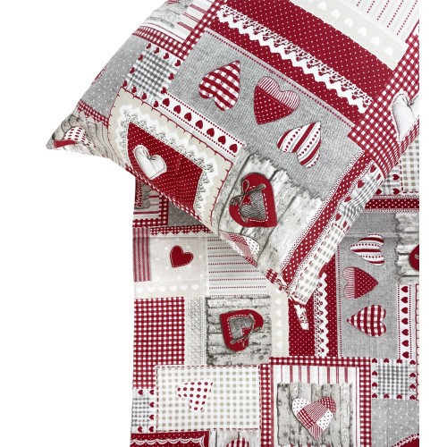 Housse de couette tyrolienne CUORI DIS. APRICA MONTAGNE Bordeaux