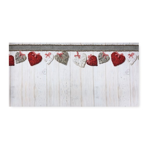 ALFOMBRA Kitchen Runner Corredera antideslizante HEARTS SHABBY made in Italy