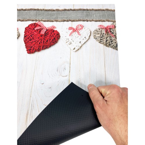 RUG Kitchen Runner Non-slip runner HEARTS SHABBY made in Italy