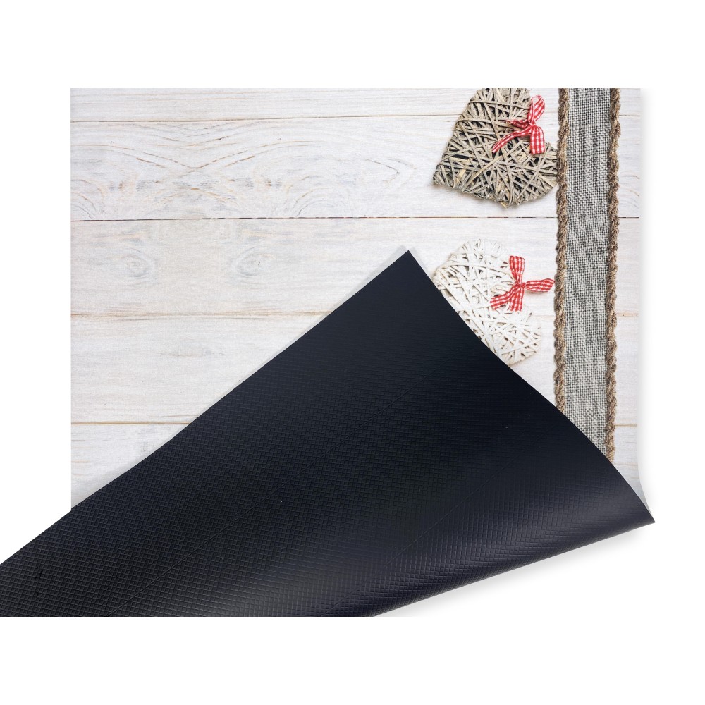 TAPPETO Runner da CUCINA Passatoia Antiscivolo CUORI SHABBY made in Italy