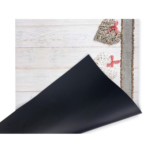 RUG Kitchen Runner Rutschfester Läufer HEARTS SHABBY made in Italy