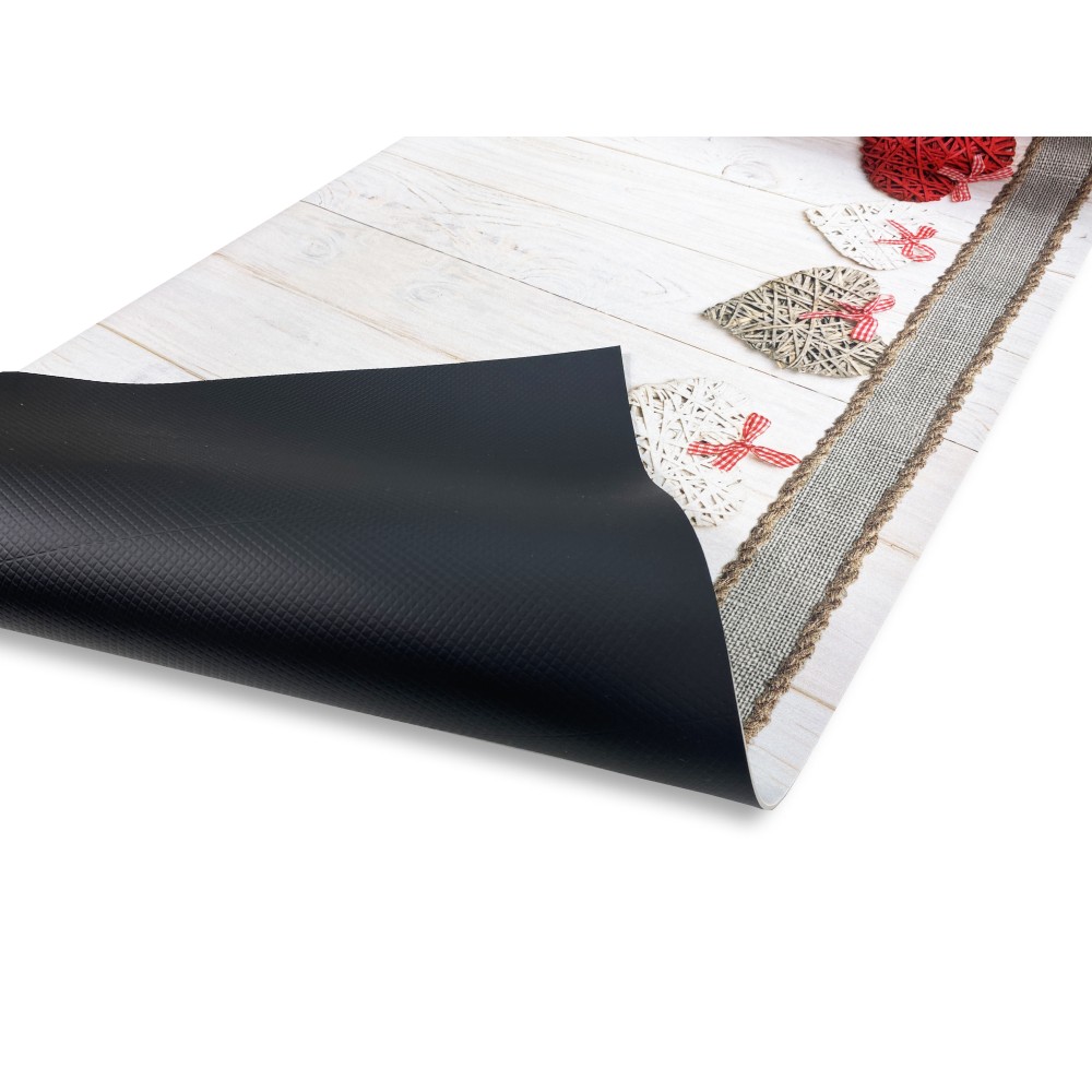 RUG Kitchen Runner Non-slip runner HEARTS SHABBY made in Italy