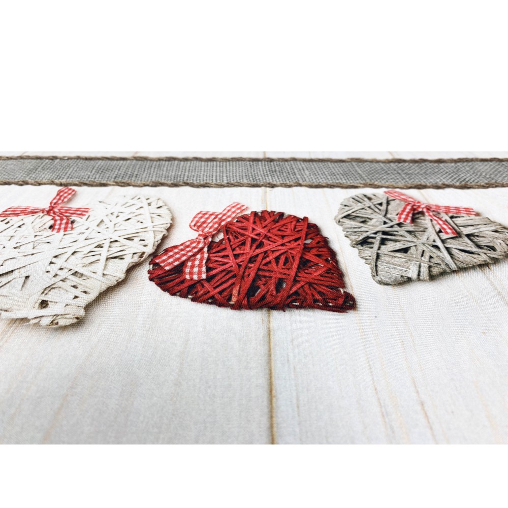 RUG Kitchen Runner Non-slip runner HEARTS SHABBY made in Italy