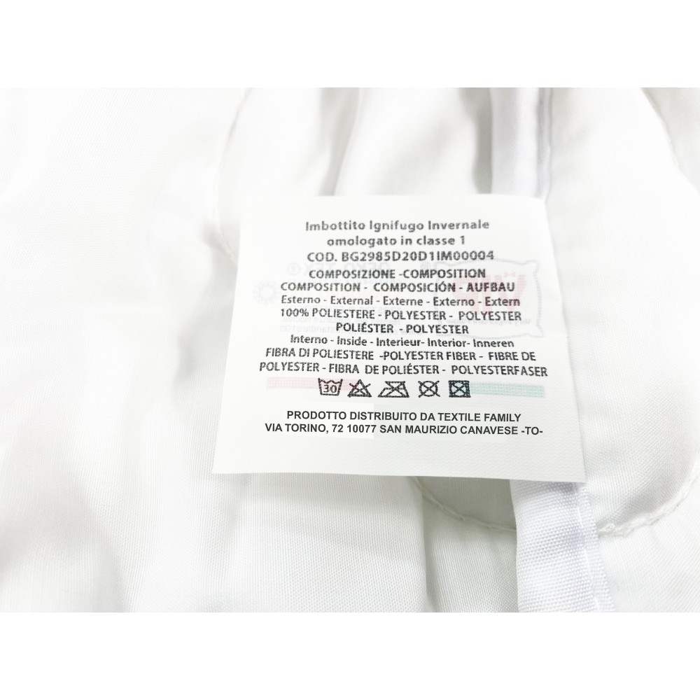 FEUERFESTE WINTER SYNTHETISCHE Daunenjacke Schwer entflammbar Made in Italy ZUGELASSEN