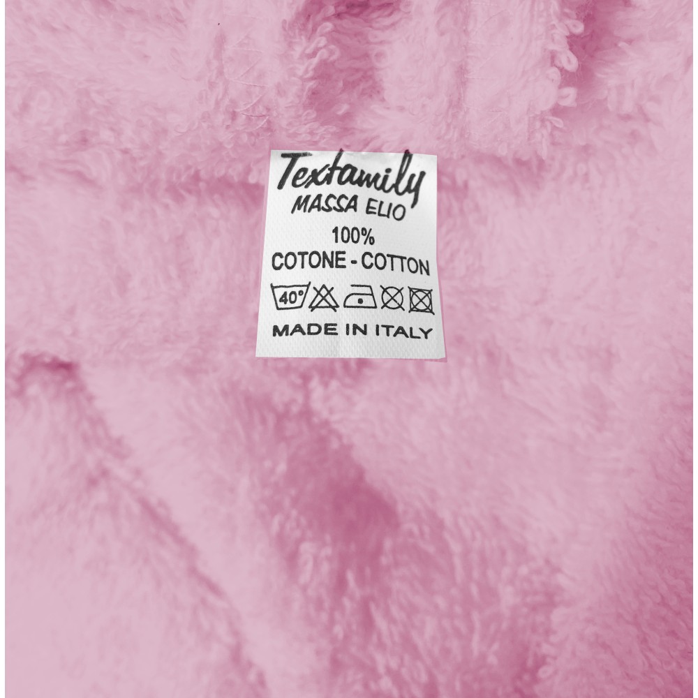 PINK kapuzenloser Bademantel aus reiner Baumwolle, hergestellt in Italien