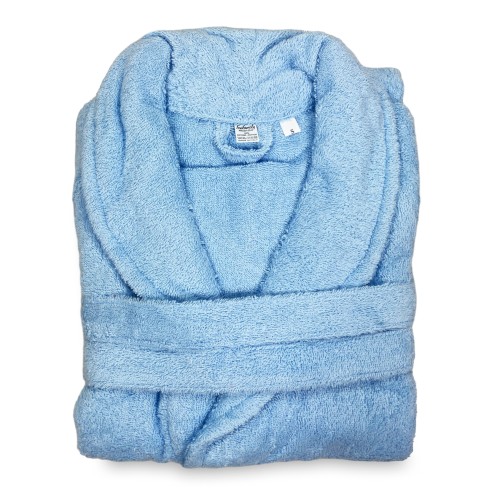 BLUE mantel aus frottee ohne kapuze aus reiner baumwolle, made in italy