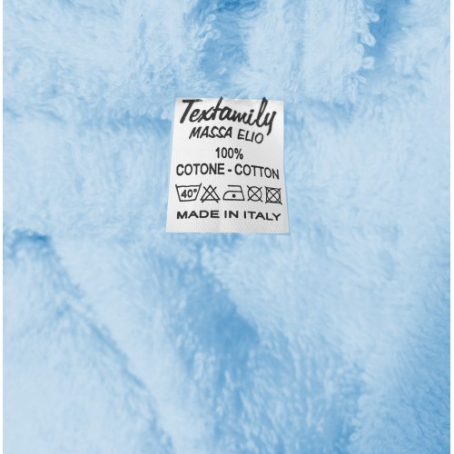 BLUE mantel aus frottee ohne kapuze aus reiner baumwolle, made in italy
