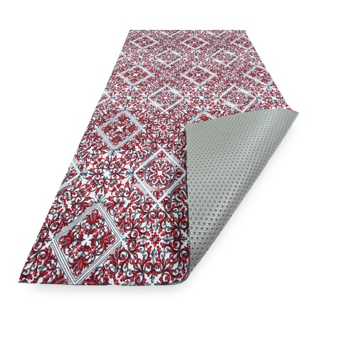 TAPPETO Runner da CUCINA Passatoia Antiscivolo MAIOLICA ROSSO made in Italy