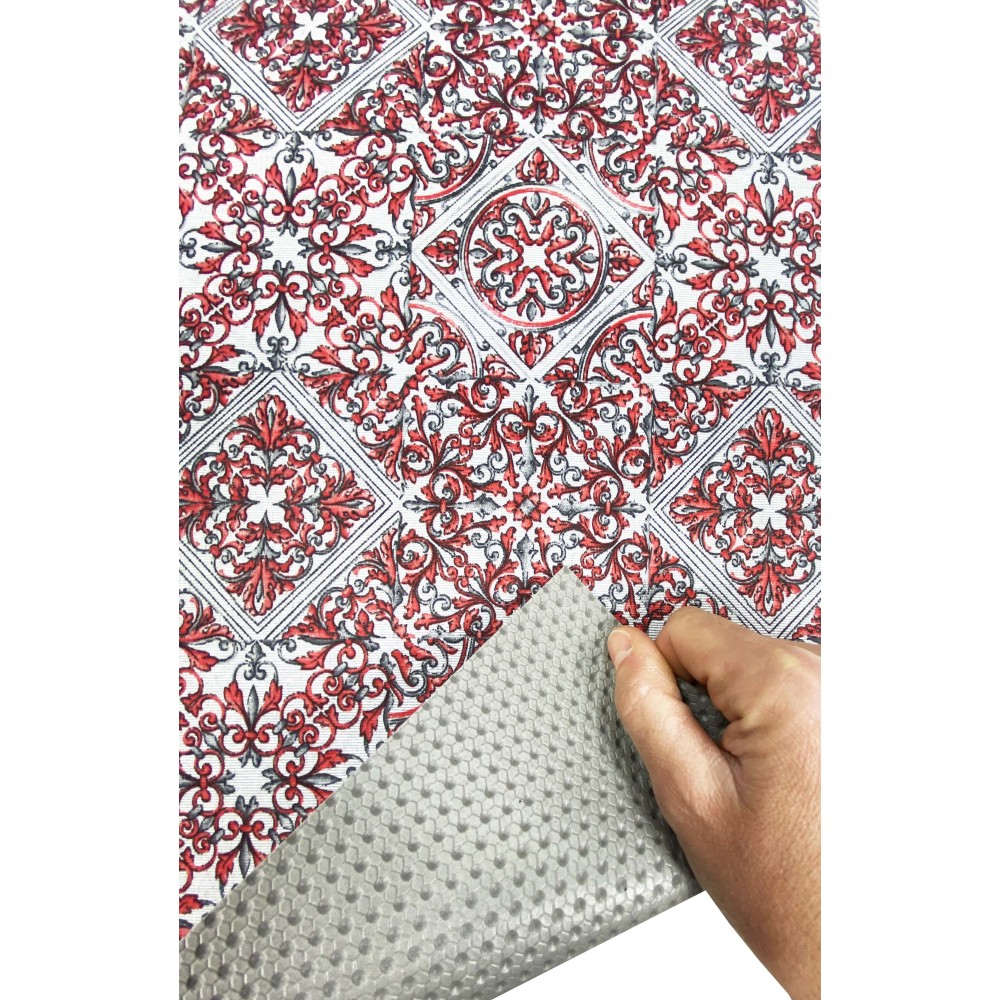 TAPPETO Runner da CUCINA Passatoia Antiscivolo MAIOLICA ROSSO made in Italy