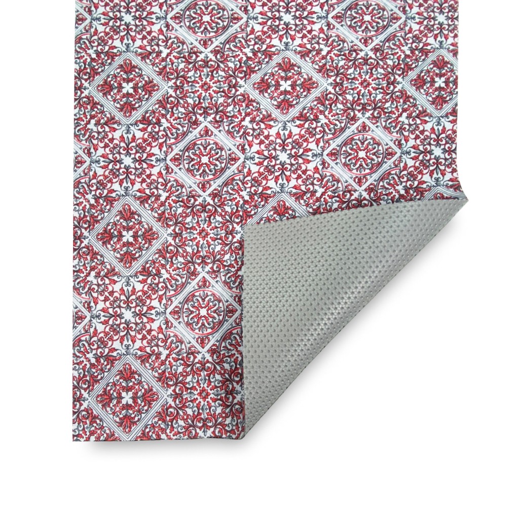 TAPPETO Runner da CUCINA Passatoia Antiscivolo MAIOLICA ROSSO made in Italy