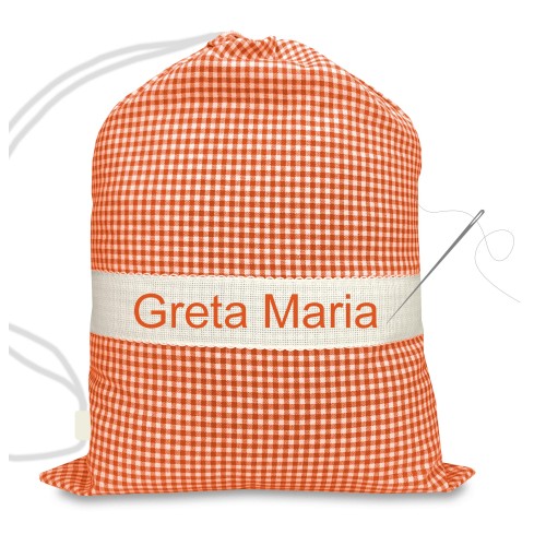 BOLSO Infantil BORDADO y PERSONALIZADO tamaño MAXI GRANDE cm. 45x60 CUADROS