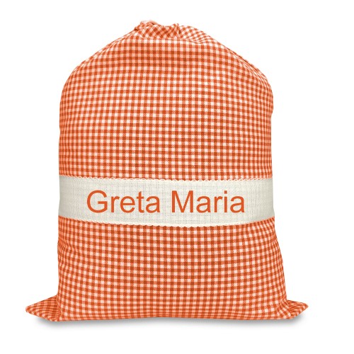 BOLSO INFANTIL BORDADO y PERSONALIZADO de Cm. 34x48 CUADROS