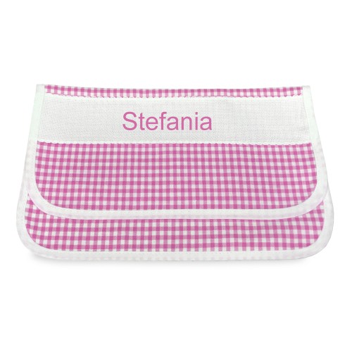 EMBROIDERED and PERSONALIZED CHECKERED KINDERGARTEN SACHET