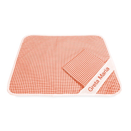 Set de table et serviette de table maternelle brodé et personnalisé en carrés