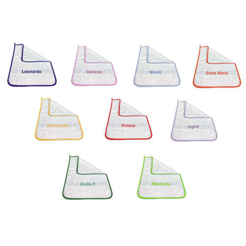 FRED ASILO TOWEL edged in SOLID COLOR Embroidered and Personalized with Name