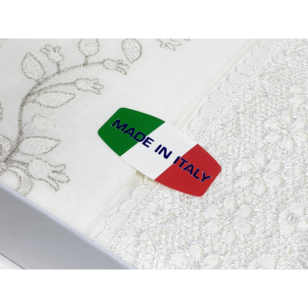 DRAP Avec DENTELLE MACRAMÉ DOUBLE CRÈME Made in Italy IDEA BRIDE