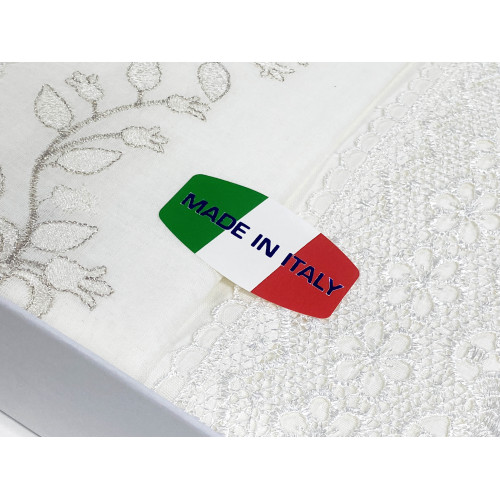 LENZUOLO Con PIZZO MACRAMÈ Panna MATRIMONIALE Made in Italy IDEA SPOSA