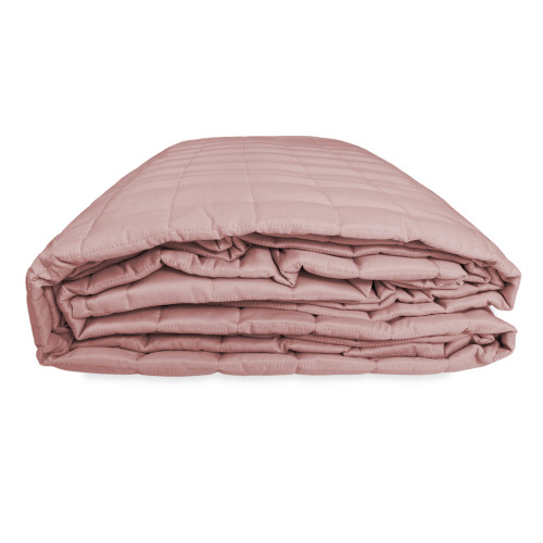 QUILTED BEDSPREAD SATIN STRIPED SOLID COLOR PINK Double