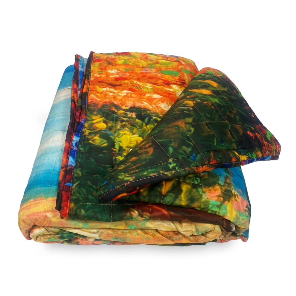 Couvre-lit matelassé peintures Monet coquelicots Double