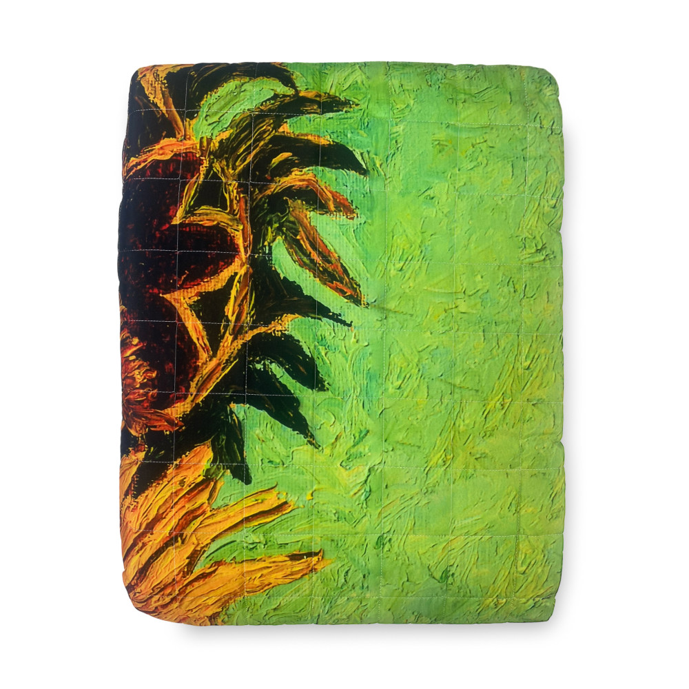 Gesteppte Tagesdecke Van Gogh Gemälde Sonnenblumen Doppelvase