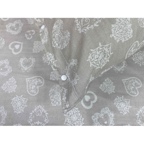 WHITE MIROS HEART sheets set in pure cotton TYROLEAN style