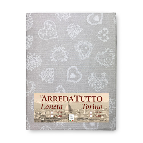 COPRITUTTO Copritutto Gran Foulard TAGESDECKE Sofabezug STOFF HEART Weiß