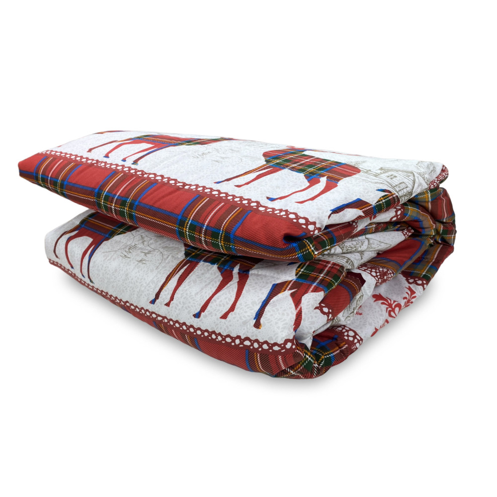 RED TYROLEAN LANZO BOW © QUILTED BEDSPREAD Made in Italy