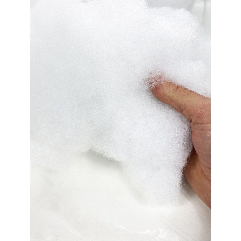 Ouate douce et floconneuse 100% polyester Fabriqué en Italie pour le garnissage Poupées, Coussins et Créations DIY, Blanc Pur