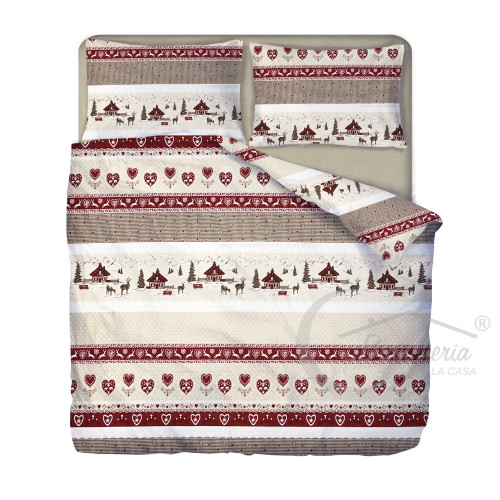 HOUSSE DE COUETTE TYROLIENNE dis. MONTAGNE VALBADIA RED