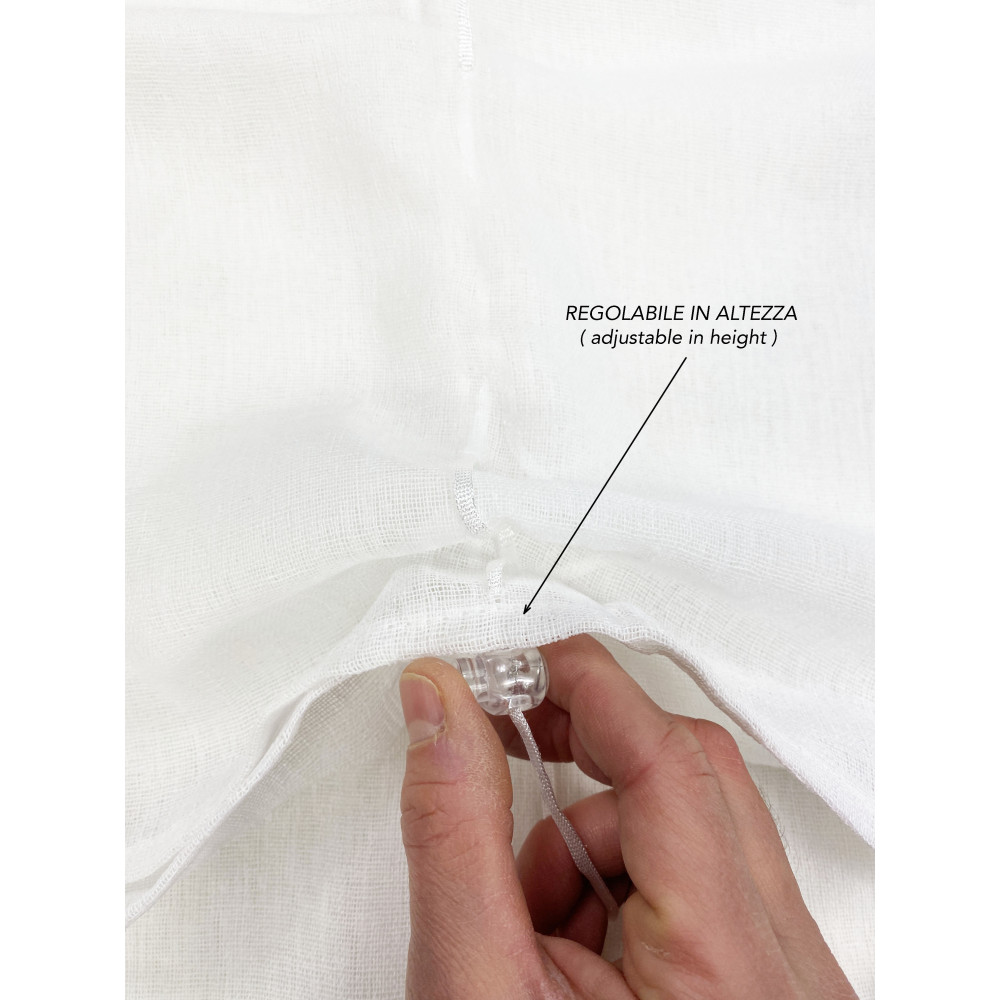 PAAR MODERNE GLAS-SISSI-Vorhänge cm 70 breit Verstellbar mit PINK Cord