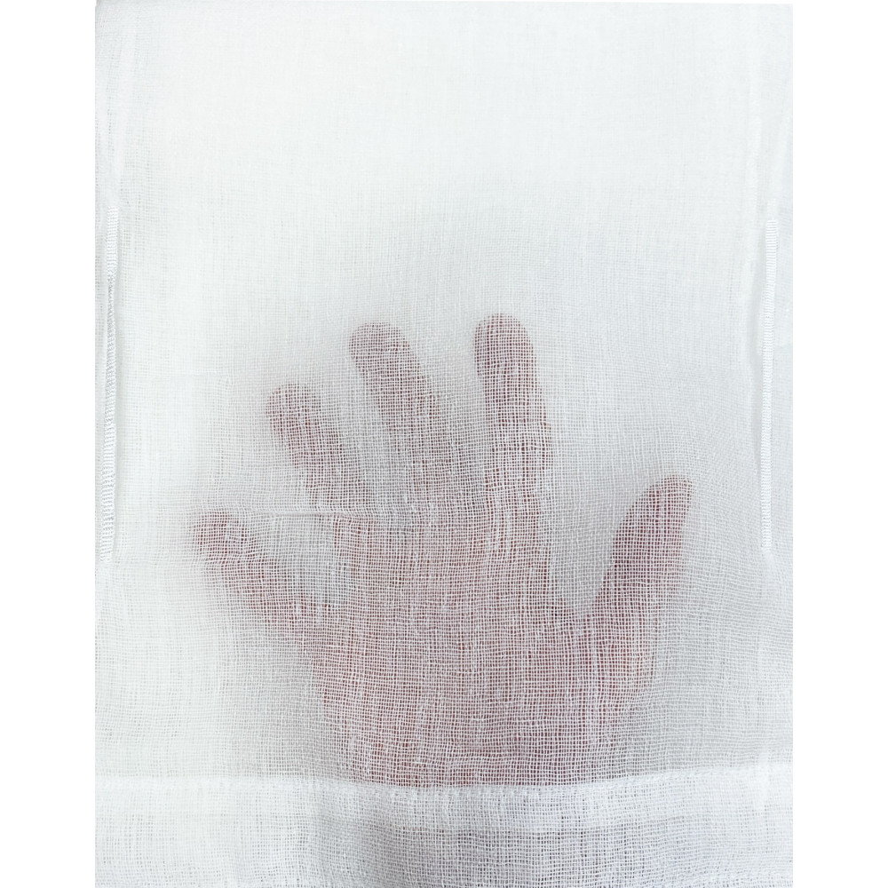 PAAR MODERNE GLAS-SISSI-Vorhänge cm 70 breit Verstellbar mit WEISSER Kordel