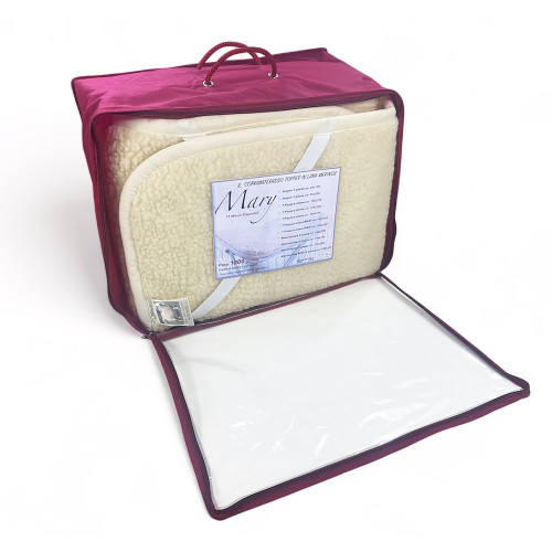 MARY MATTRESS TOPPER in real MERINO WOOL 1000 gr. in 11 different sizes