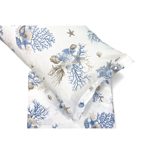 SET MARE Mare Coralli Azzurro Laken aus reiner Baumwolle