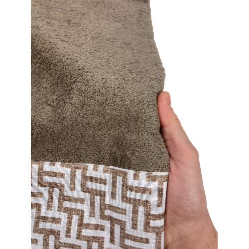 Ensemble de serviettes avec bordure FASHION Beige en pur coton Made in Italy