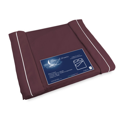 Feuille de microfibre sans repassage bordeaux