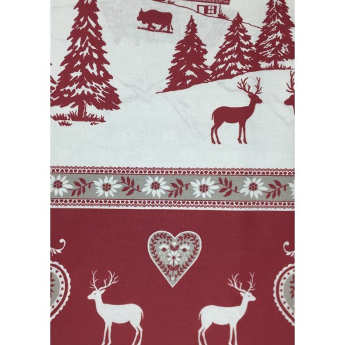 TELO COPRITUTTO GRAN FOULARD COPRILETTO COPRIDIVANO  TESSUTO TIROLESE GARDENA ROSSO