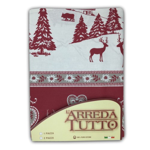 TOWEL COVER GRAN SCARF BEDSPREAD SOFA COVER TYROLEAN FABRIC GARDENA RED