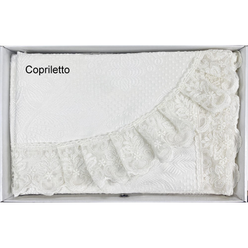 STEFY SATCHEL finished with Macramé Lace DOUBLE sheet and BEDSPREAD bridal idea